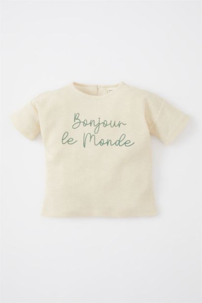 T-Shirt imprimé à Manches Courtes et Col Rond Pour Bébé Fille