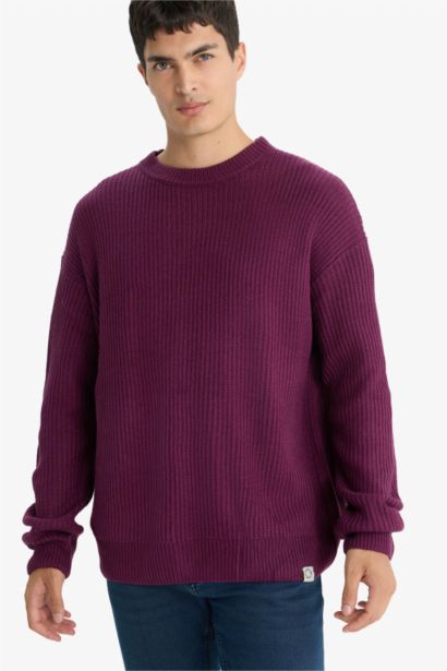 Oversize Fit Crew Neck Knitwear Pullover
