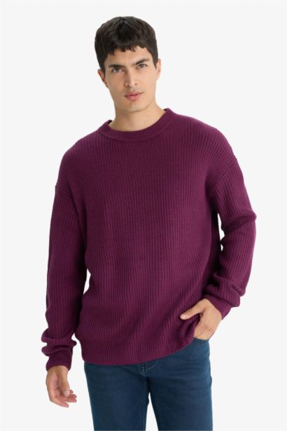 Oversize Fit Crew Neck Knitwear Pullover