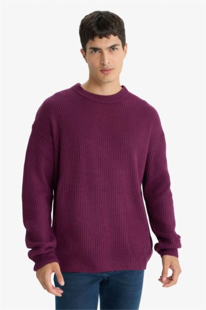 Oversize Fit Crew Neck Knitwear Pullover