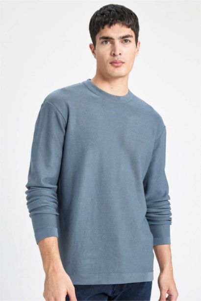 Standard Fit Crew Neck Basic Knitted Pullover