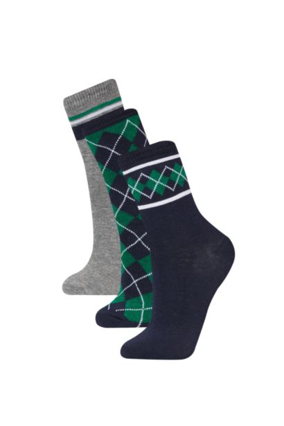 جوارب اولادي طويل قطن - 3 قطع