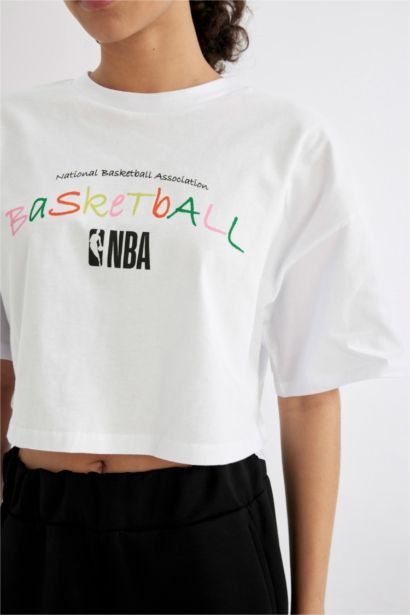 DeFactoFit NBA Wordmark Oversize Fit Crew Neck T-Shirt