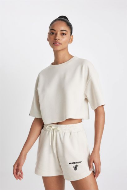 DeFactoFit NBA Miami Heat Short Leg Waffle Shorts