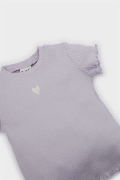 سيت بيبي بناتي شورت تيشيرت فلورال مضلع - قطعتين