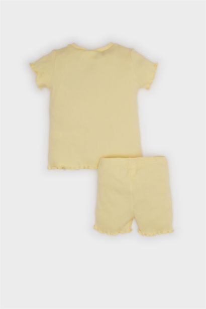 Ensemble T-shirt et Short à taille élastique pour bébé fille