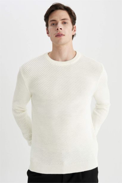 Pull en tricot Col ras du cou à coupe standard