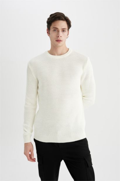 Pull en tricot Col ras du cou à coupe standard