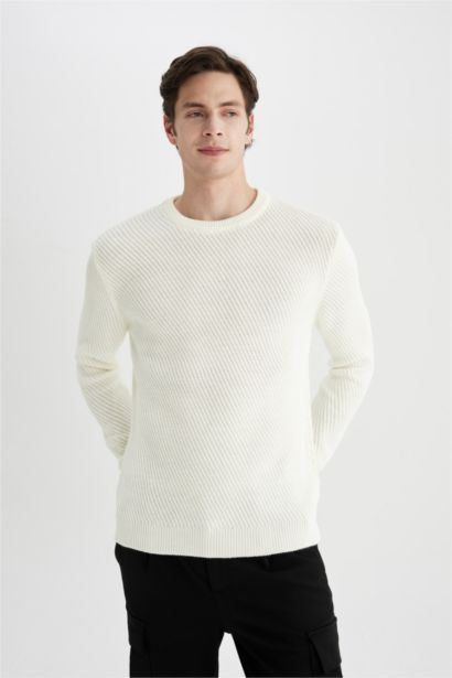 Pull en tricot Col ras du cou à coupe standard