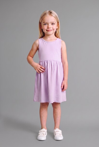 Lot de 2 Robes fleurie et unie pour bébé fille