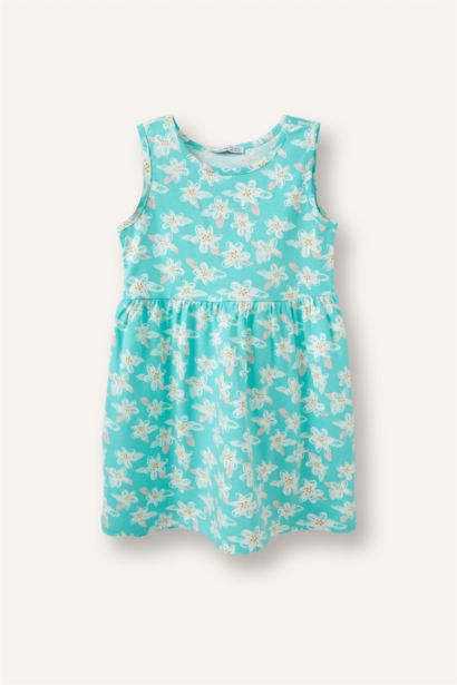 Regular Fit Printed Sleeveless Knitted Dress