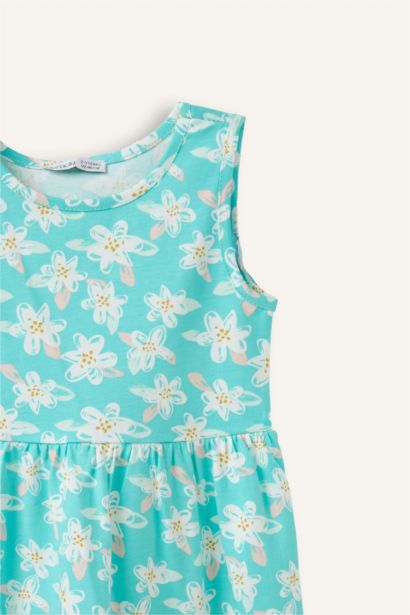 Regular Fit Printed Sleeveless Knitted Dress