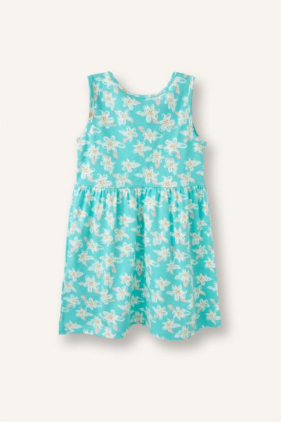 Regular Fit Printed Sleeveless Knitted Dress
