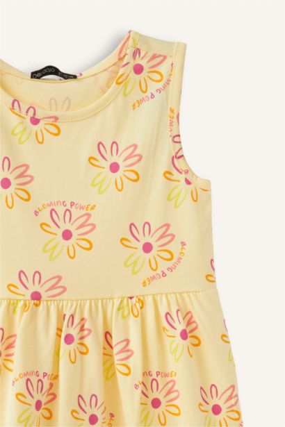 Regular Fit Printed Sleeveless Knitted Dress