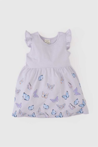 Сәби Қыз велосипед мойыны қысқа жеңді Трикотаж көйлек