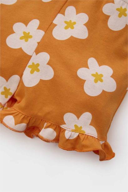 Çiçekli Askılı Tulum Kız Bebek