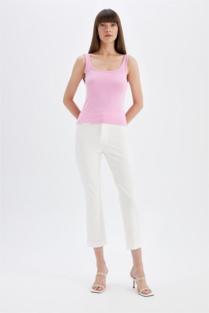 Slim Fit Crew Neck Ribbed Tank Top