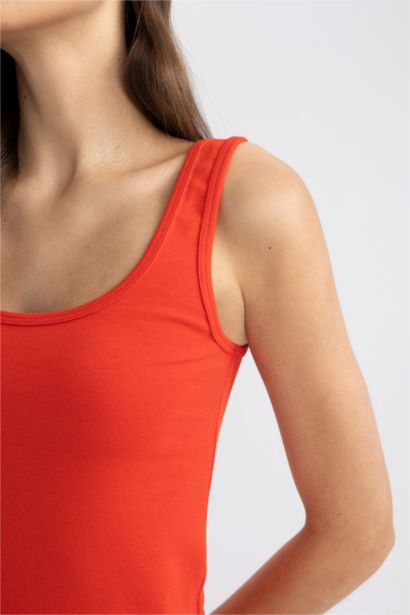 Slim Fit Ribana Crew Neck Sleeveless Tank Top
