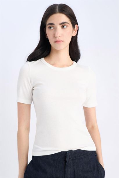 T-shirt à manches courtes Coupe slim raccourcie