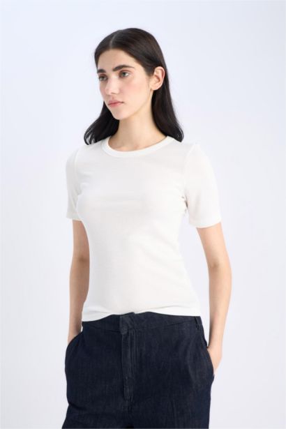 T-shirt à manches courtes Coupe slim raccourcie