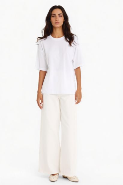 Oversize Fit Basic Cotton Short Sleeve T-Shirt