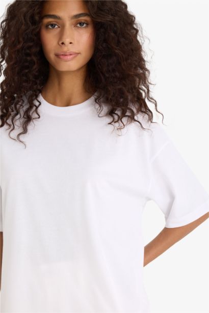 Oversize Fit Basic Cotton Short Sleeve T-Shirt
