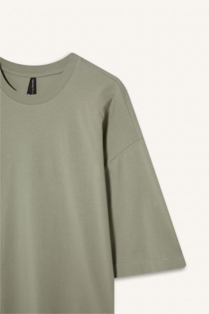 Oversize Fit Crew Neck Basic Jersey T-Shirt