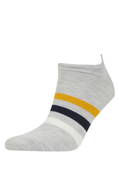 Man Striped 5 Piece Cotton Booties Socks