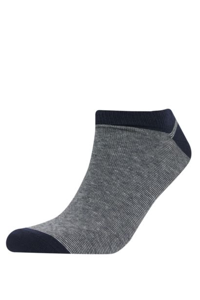 Man Striped 5 Piece Cotton Booties Socks