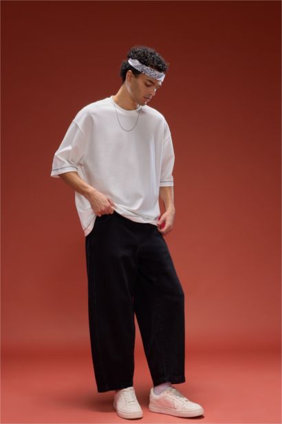 Loose Fit Crew Neck Short Sleeve Heavy Fabric T-Shirt