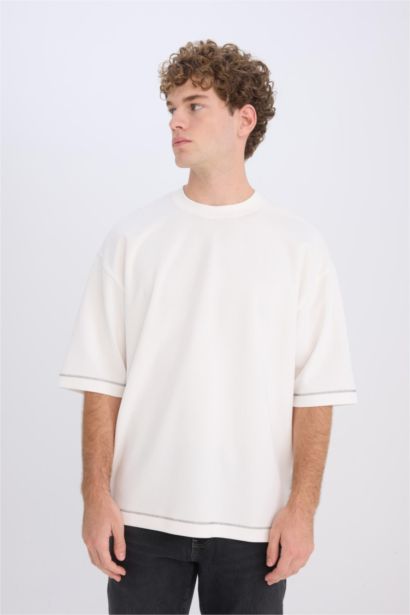 Loose Fit Crew Neck Short Sleeve Heavy Fabric T-Shirt