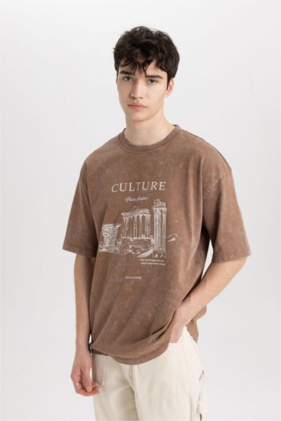 Oversize Fit Crew Neck Printed T-Shirt