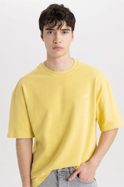 Oversize Fit Crew Neck Printed Short Sleeve T-Shirt