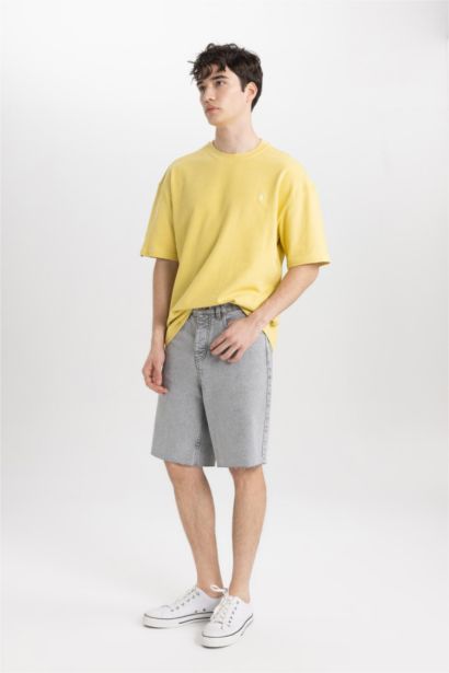 Oversize Fit Crew Neck Printed Short Sleeve T-Shirt