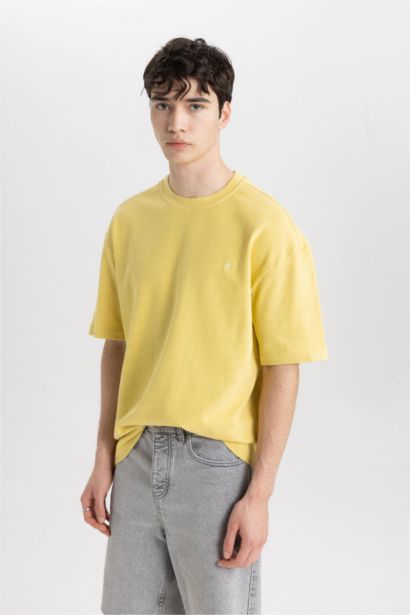 Oversize Fit Crew Neck Printed Short Sleeve T-Shirt