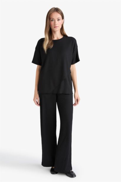 Straight Fit Regular Hem Trousers