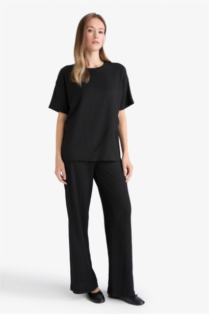 Straight Fit Regular Hem Trousers