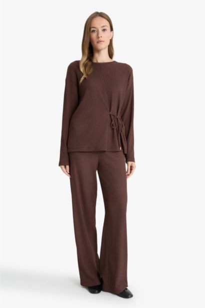 Straight Fit Regular Hem Trousers