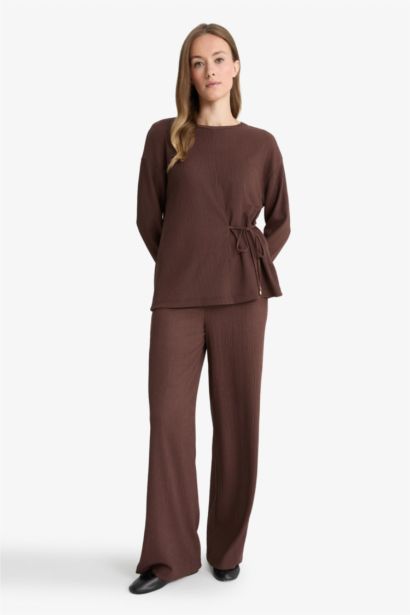 Straight Fit Regular Hem Trousers