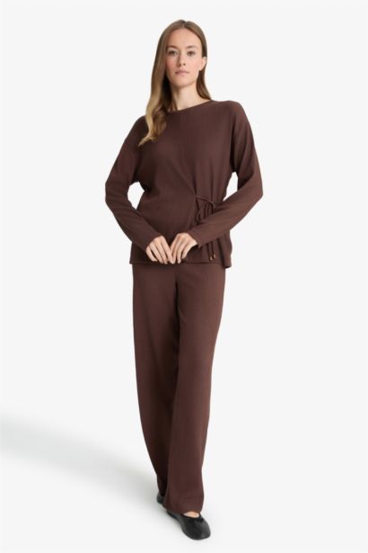 Straight Fit Regular Hem Trousers