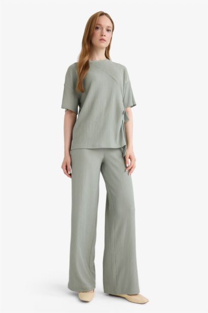Straight Fit Regular Hem Trousers