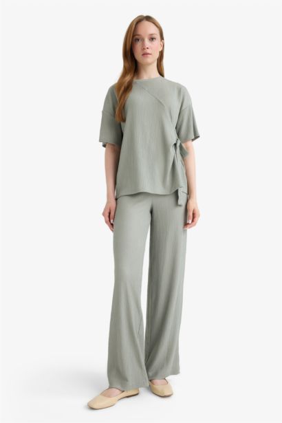 Straight Fit Regular Hem Trousers