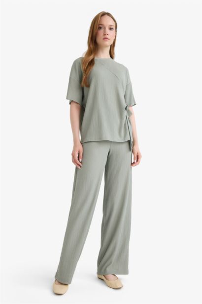 Straight Fit Regular Hem Trousers