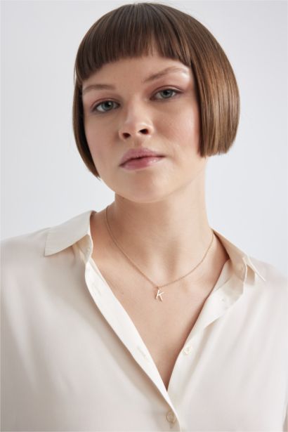 Woman Letter K Gold Necklace
