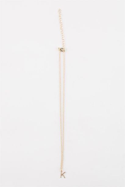 Woman Letter K Gold Necklace