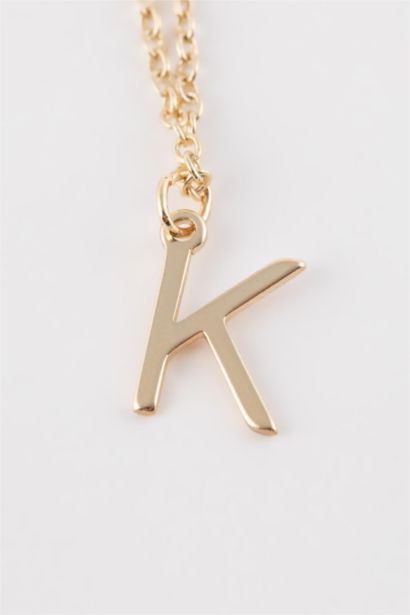 Woman Letter K Gold Necklace
