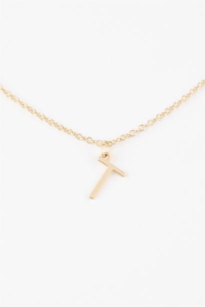 Woman T Letter Gold Necklace