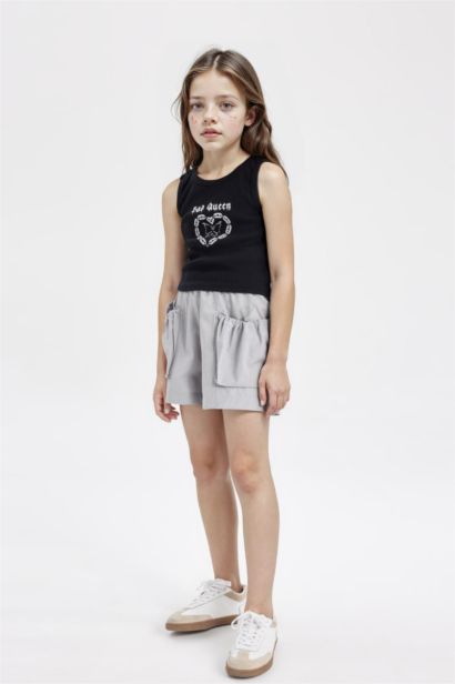 Girl Cotton Pocket Shorts