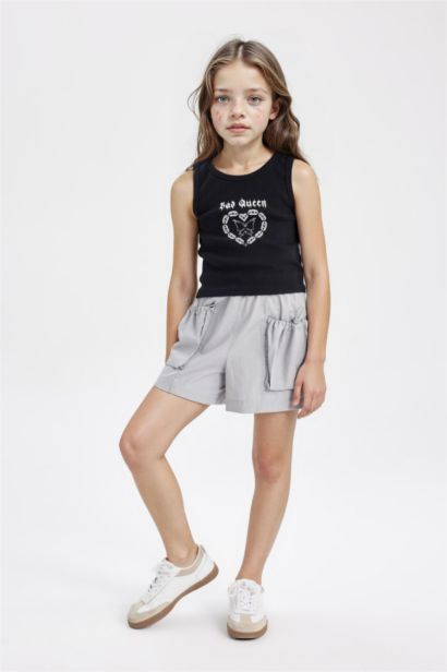 Girl Cotton Pocket Shorts