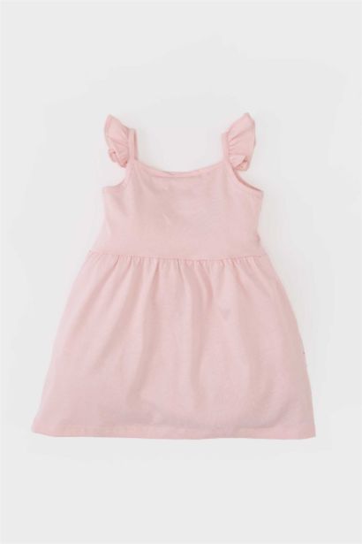 فستان بيبي بناتي فلورال قصة عادية بحمالات